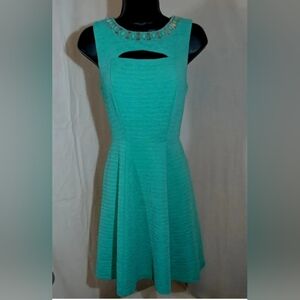 Studio One Turquoise Cutout Midi Dress